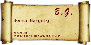 Borna Gergely névjegykártya