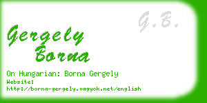 gergely borna business card
